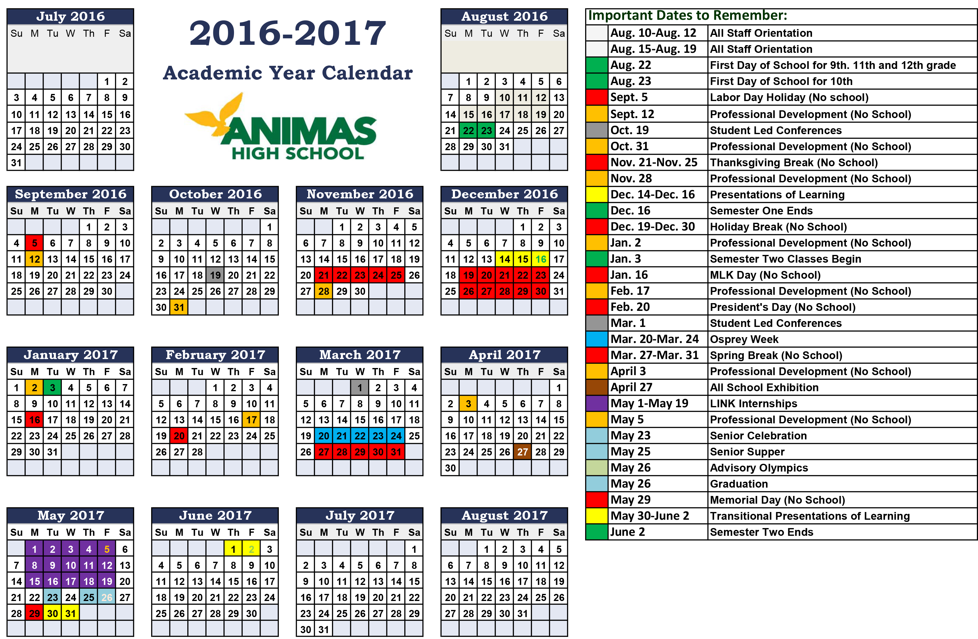 Parent Information / MS/HS School Calendar & Bell Schedule