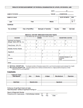 Printable School Physical Printable School Physical