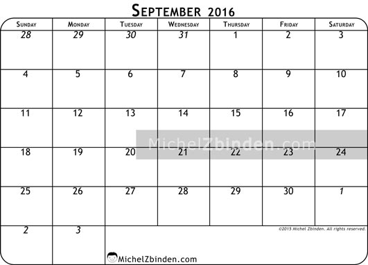 September 2016 Calendar Nz | yearly calendar printable