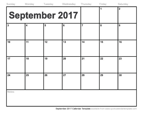 September 2017 Calendar Cute | weekly calendar template