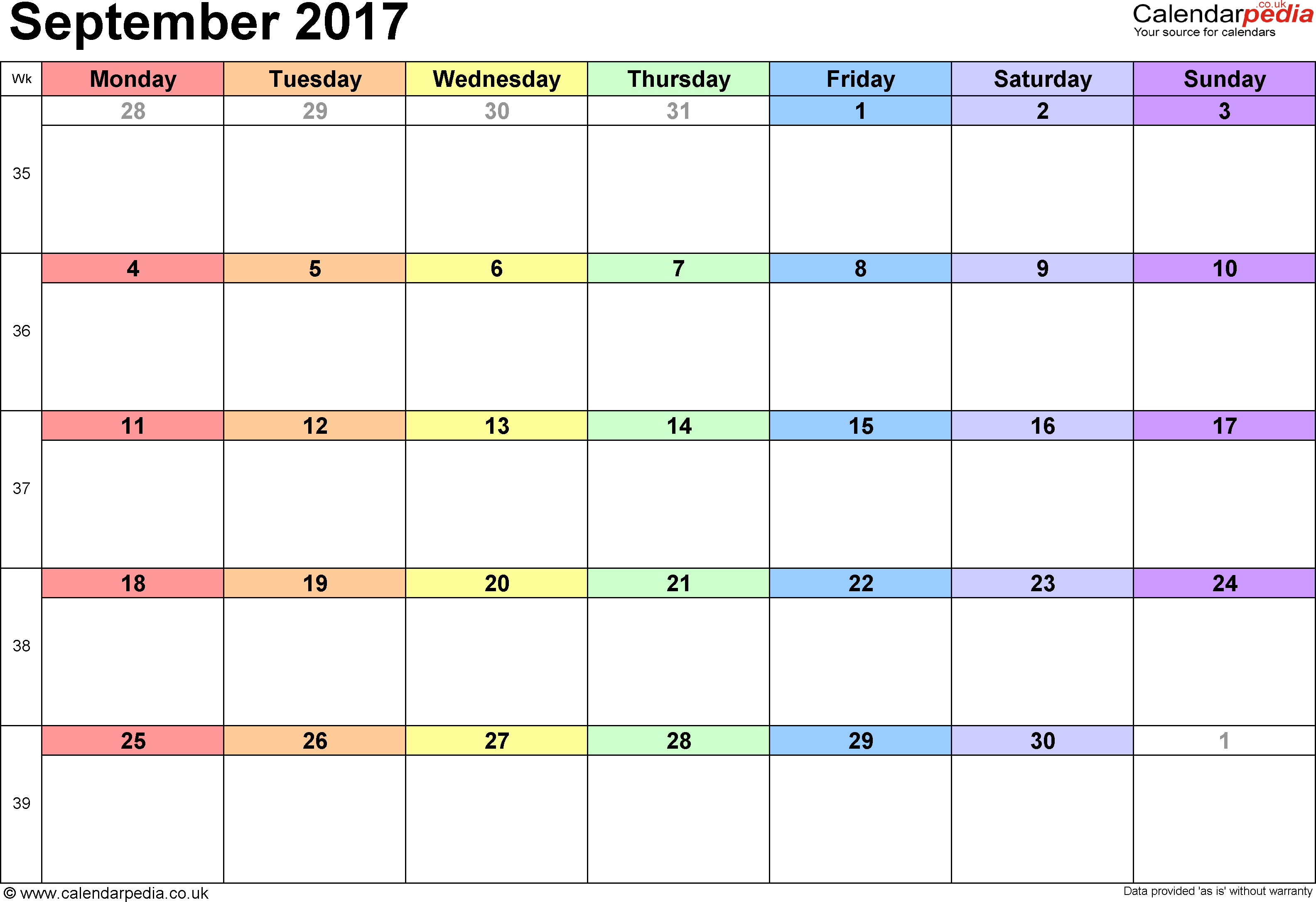 September 2017 Calendar Cute | yearly calendar printable September 2017 Calendar Cute | yearly calendar printable