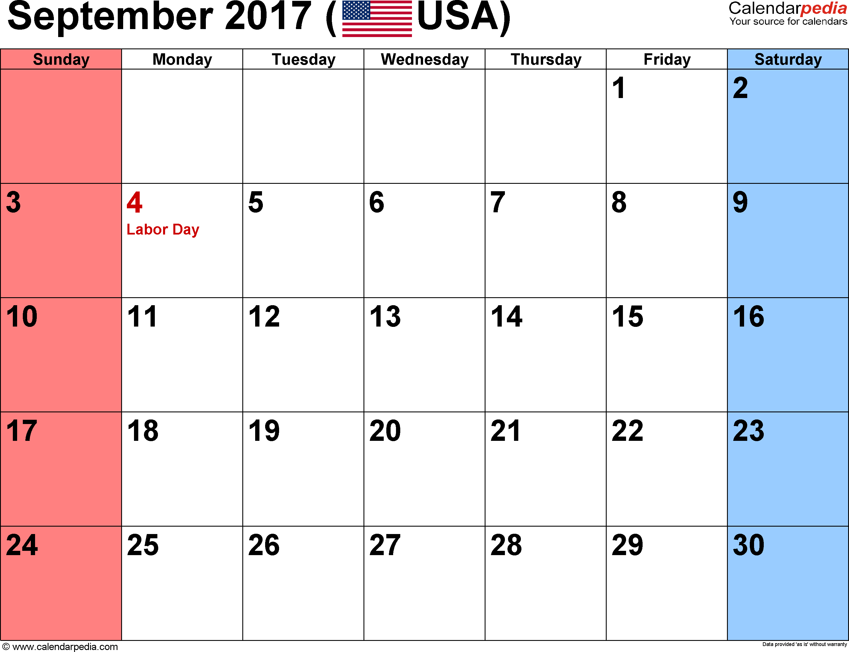 September 2017 Calendars for Word, Excel & PDF September 2017 Calendars for Word, Excel & PDF