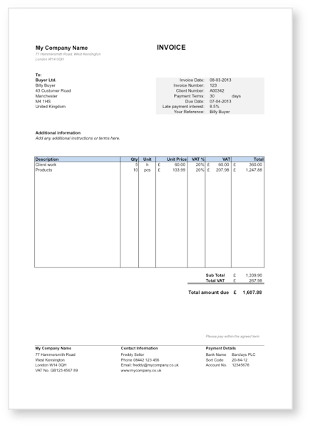 Simple Invoice Template UK | printable invoice template Simple Invoice Template UK | printable invoice template