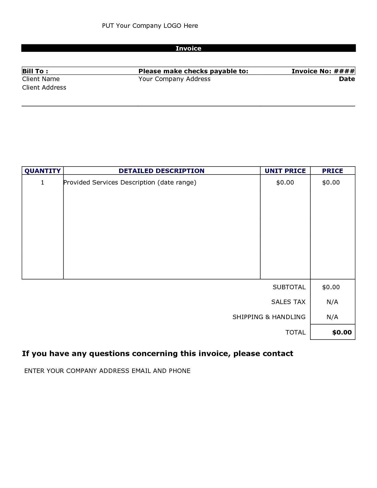 Free Invoice Templates For Word, Excel, Open Office | InvoiceBerry Free Invoice Templates For Word, Excel, Open Office | InvoiceBerry
