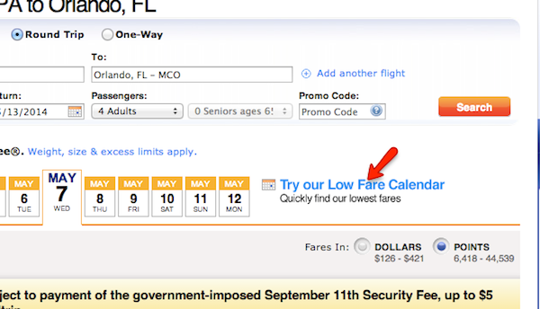 Southwest Airlines Low Fare Chart