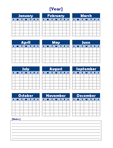 Free Yearly Blank Calendar Template – Printable Blank Yearly Calendars