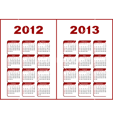 Yearly Calendar 2012 And 2013 | yearly calendar printable