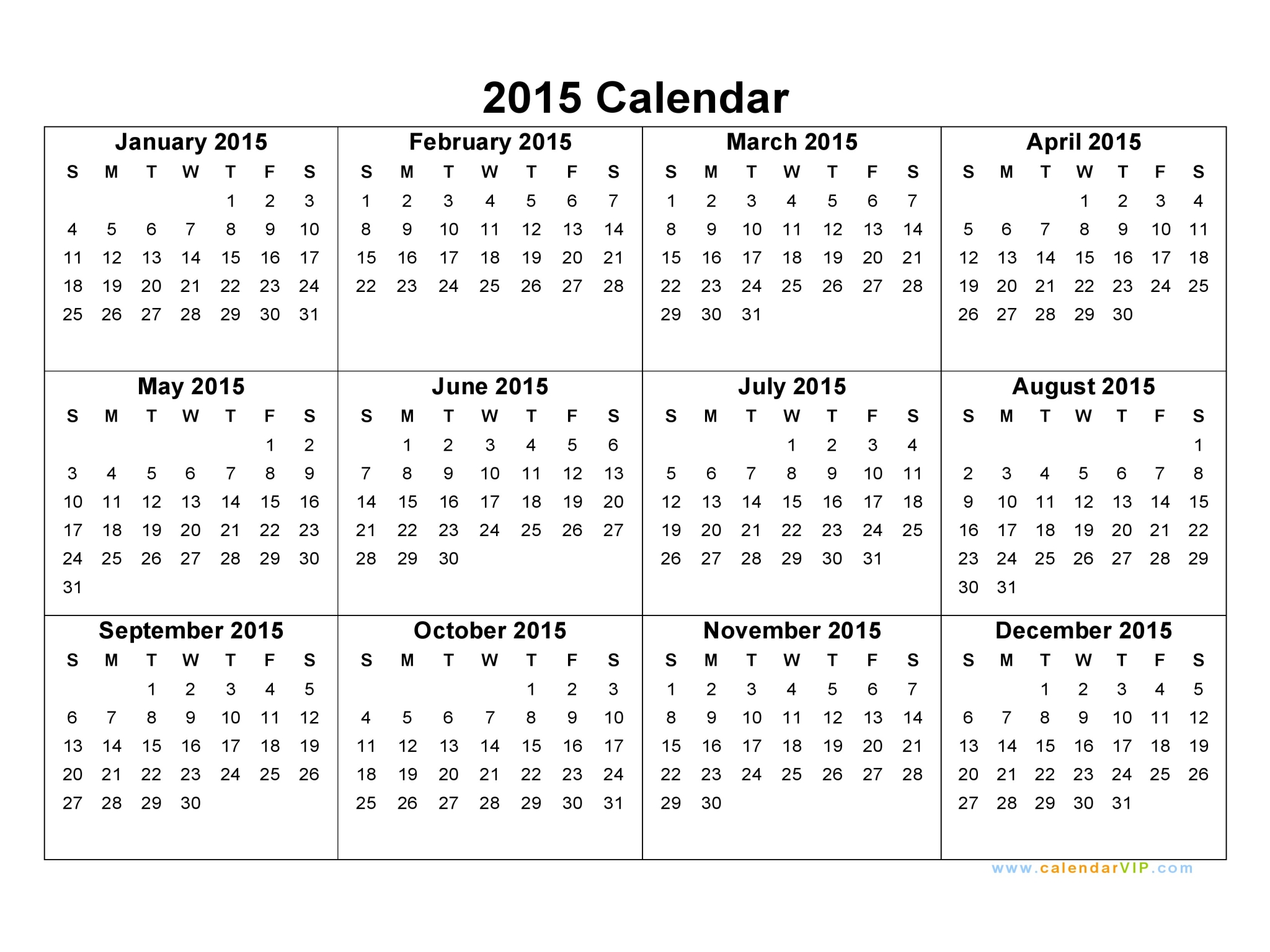 Yearly Calendar 2015 | 2017 calendar with holidays