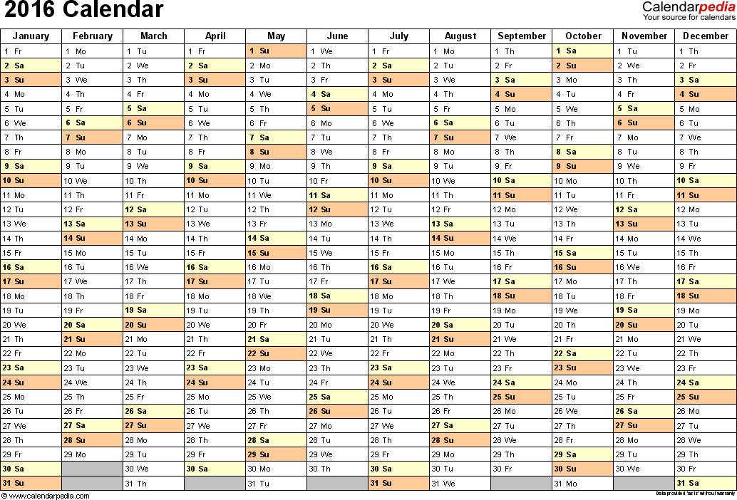 2016 Calendar 16 Free Printable Word Calendar Templates 2016 Calendar 16 Free Printable Word Calendar Templates