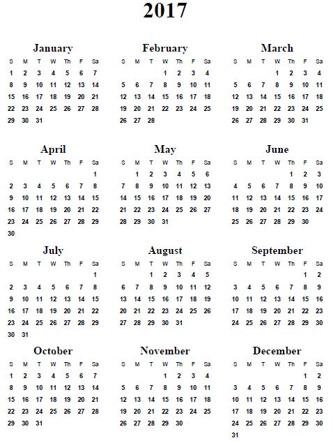 2017 Yearly Calendar Templates Download FREE Printable Calendar 2017 Yearly Calendar Templates Download FREE Printable Calendar