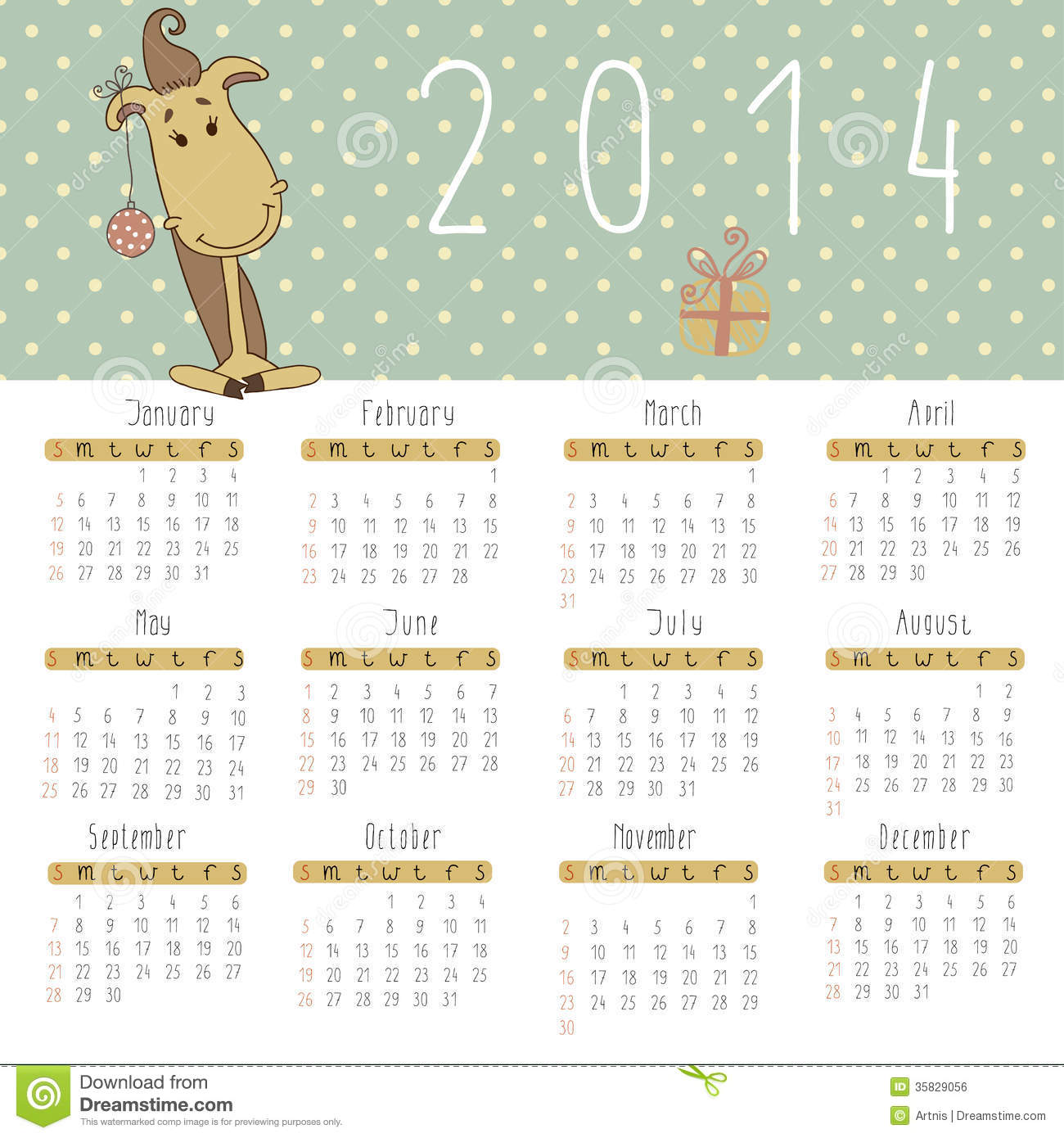 Yearly Calendar Cute | yearly calendar printable