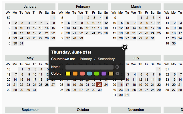 Calendar and Countdown Chrome Web Store
