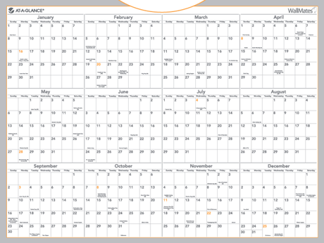 WallMates™ Dry Erase Yearly Calendar