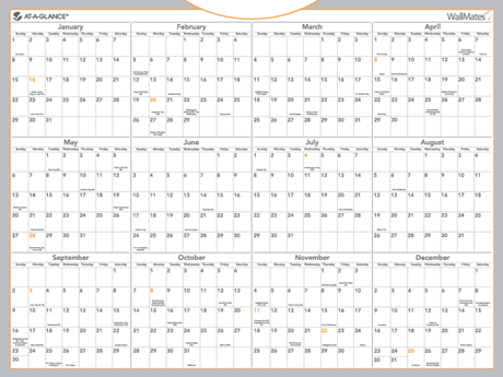 WallMates™ Dry Erase Yearly Calendar WallMates™ Dry Erase Yearly Calendar