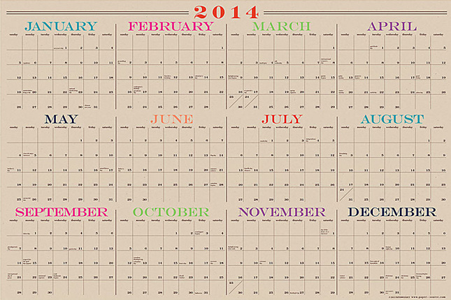 24 Beautiful Wall Calendars for 2014 | Brit + Co 24 Beautiful Wall Calendars for 2014 | Brit + Co