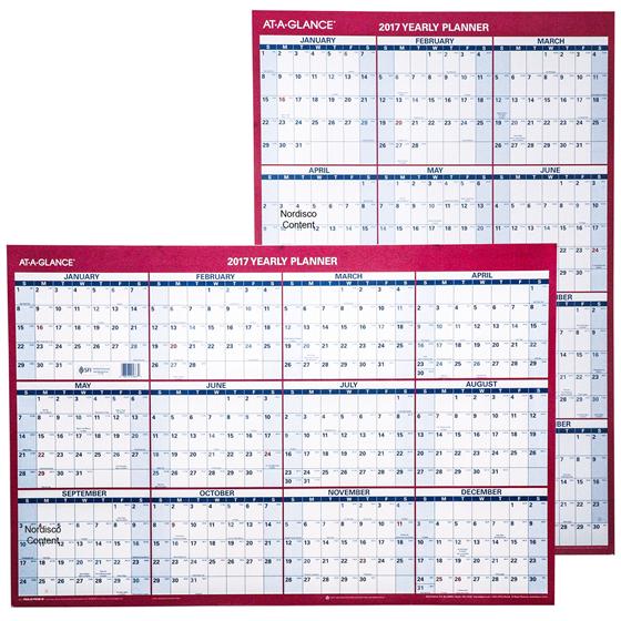 At A Glance 2017 Yearly Planner PM26 28, Dry Erase Wall Calendar 