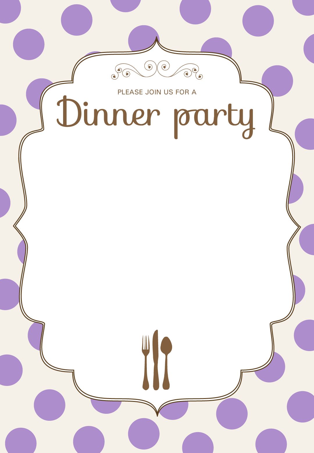 Printable Classic Dinner Party Invitation