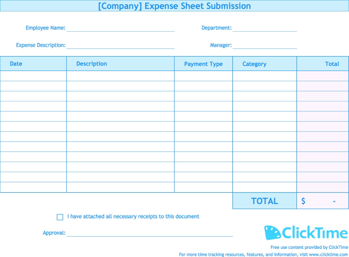 Employee Expense Report Template Docs, Xlsx & PDF