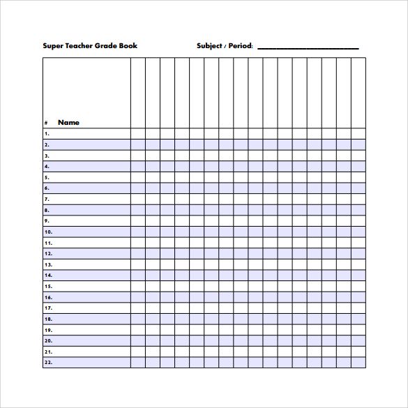 Sample Grade Book Template Sample Grade Book Template