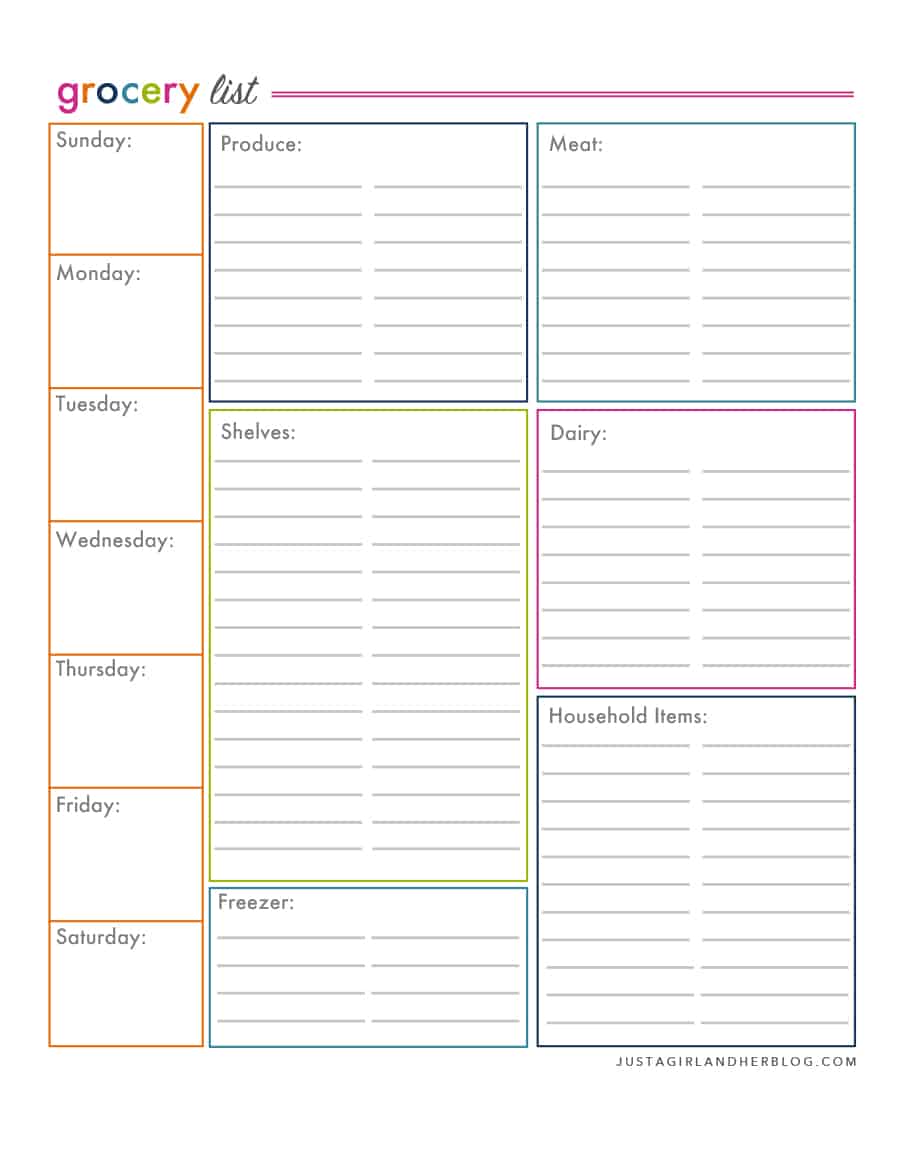 Free Printable Grocery List and Shopping Free Printable Grocery List and Shopping