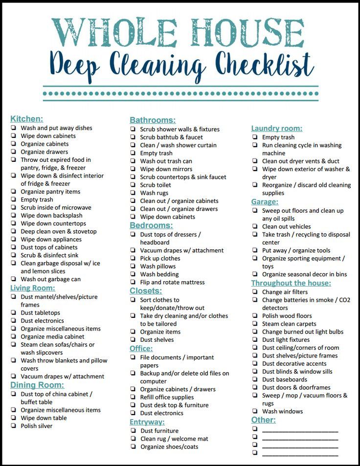 Free House Cleaning Checklist Template