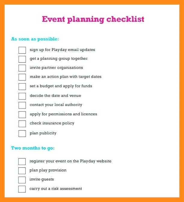 Event Planning Checklist